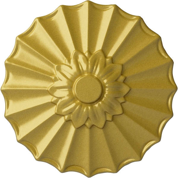 Ekena Millwork Shakuras Ceiling Medallion (Fits Canopies up to 1 3/8"), Hand-Painted Rich Gold, 9"OD x 1 3/8"P CM09SHRGS - main